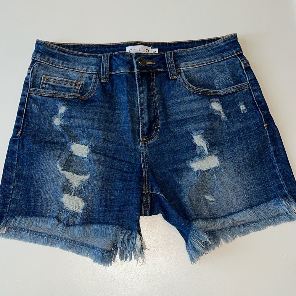 Cello Denim Distressed Shorts